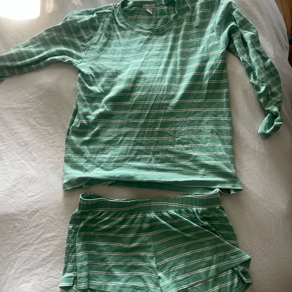 Women's Mint Striped Pajama Set